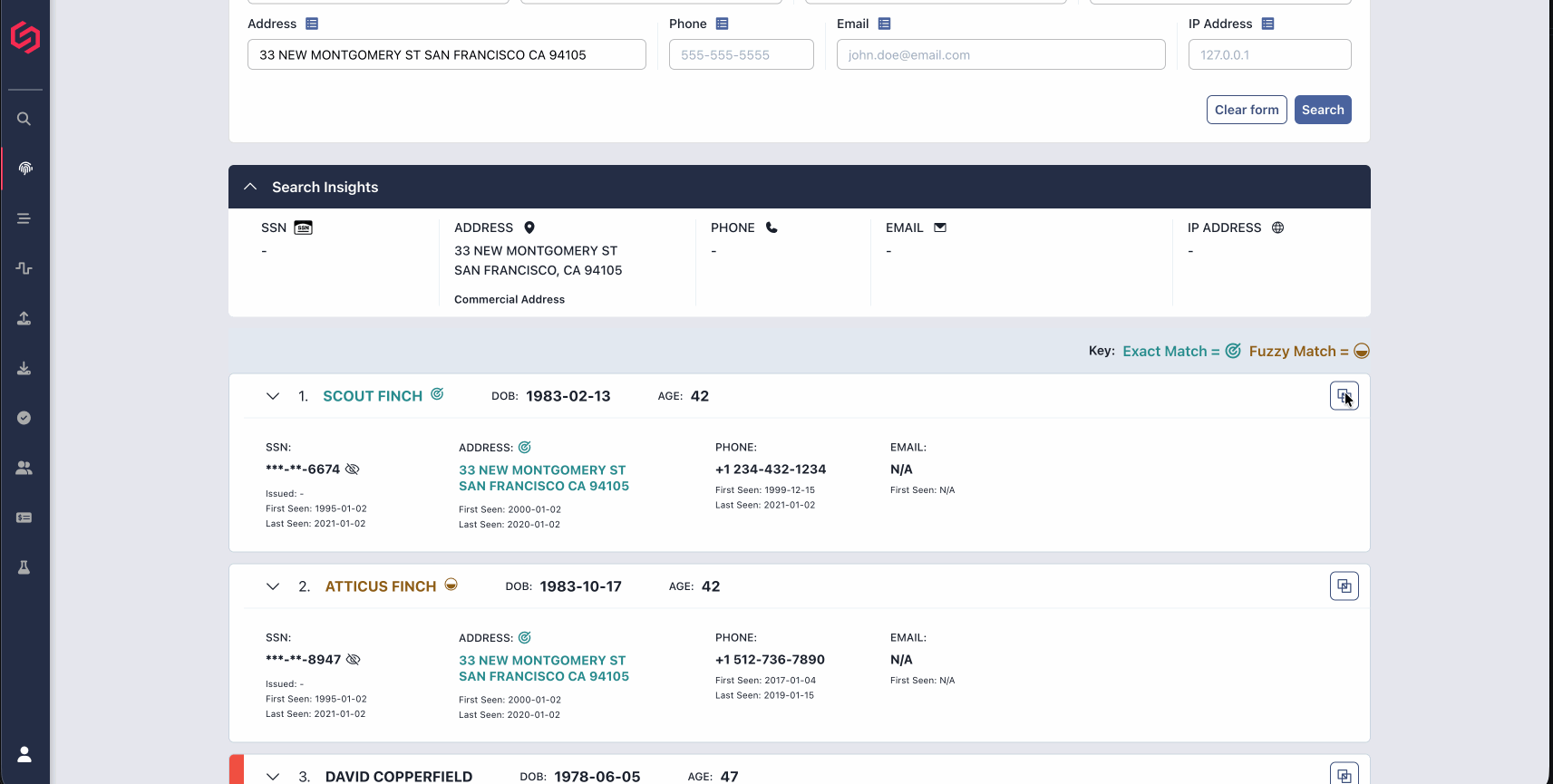 Use Intercept to quickly uncover connections between identities.