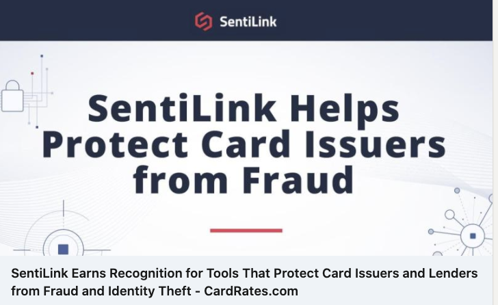 CardRates Awards SentiLink Top Identity Fraud Solution